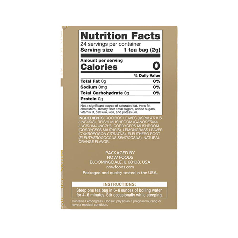 NOW Foods, Rooibos Reishi Mushroom Tea, Caffeine-Free, Non-GMO, 24 tea bags Natural Foods NOW Foods USA