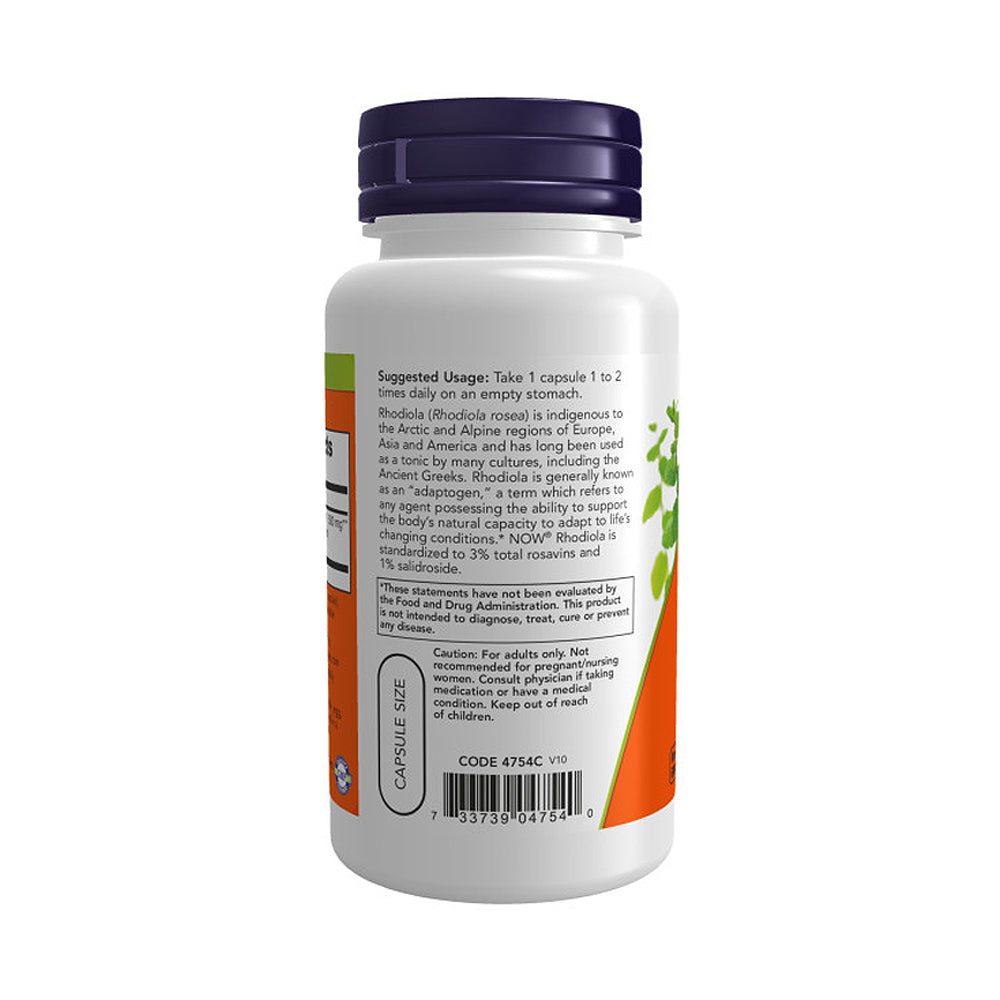 NOW Supplements, Rhodiola 500 mg, Helps Body Adapt to Stress of Daily Life*, Adaptogenic Herb*, 60 Veg Capsules - Bloom Concept