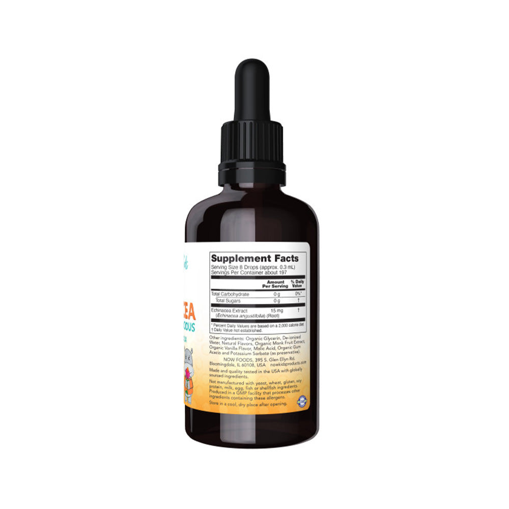 NOW Supplements, Kids Liquid Echinacea with Dropper, Immune System Support, Formulated for Kids, 2oz (59ml) Vitamins & Supplements NOW Foods USA