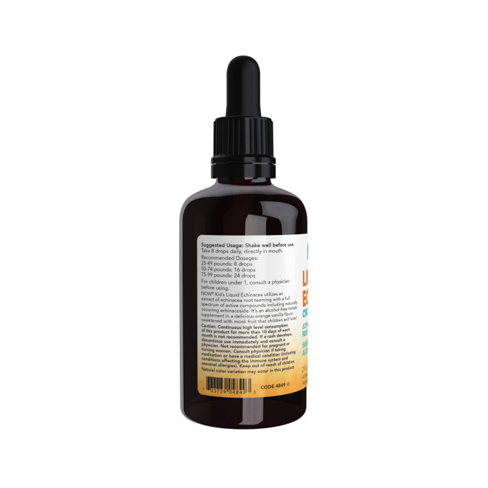 NOW Supplements, Kids Liquid Echinacea with Dropper, Immune System Support, Formulated for Kids, 2oz (59ml) Vitamins & Supplements NOW Foods USA