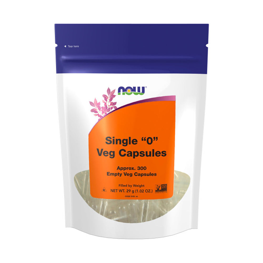 NOW Supplements, Empty Vegetarian Capsules, Single "0", Filled by Weight, Non-GMO Project Verified, 300 Veg Capsules Vitamins & Supplements NOW Foods USA