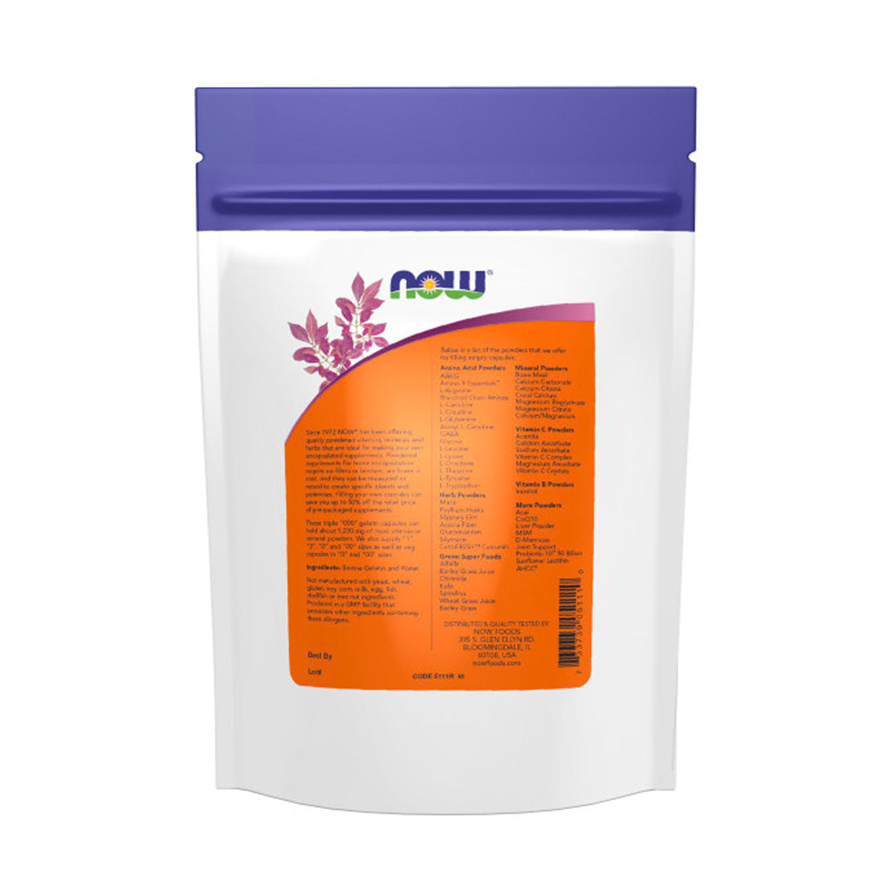 NOW Supplements, Empty Gelatin Capsules, Double "00", Bovine Sourced, Filled by Weight, 250 Gel Capsules - Bloom Concept