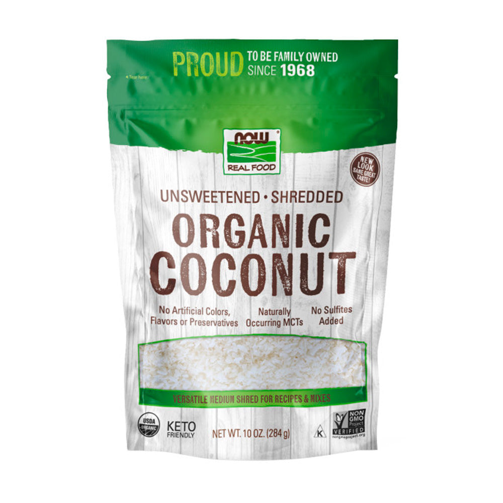 NOW Foods, Organic Coconut, Unsweetened and Shredded, No Added Colors, Flavors or Preservatives,(284 g) - Bloom Concept
