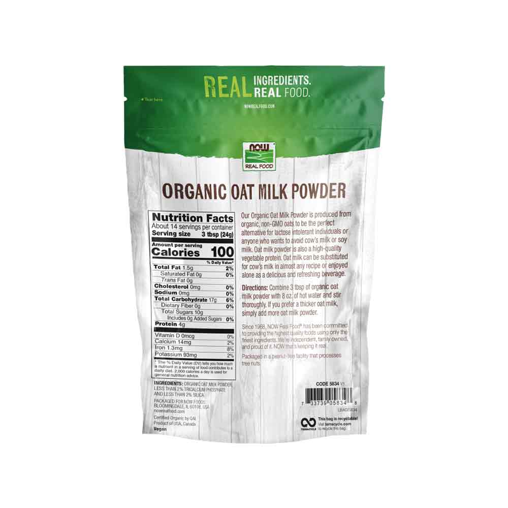 NOW Foods, Organic Oat Milk Powder, Dairy and Soy Free, No Sugar Added, Vegan, NGMO, Gluten Free, 12 Ounce (340g) Natural Foods NOW Foods USA