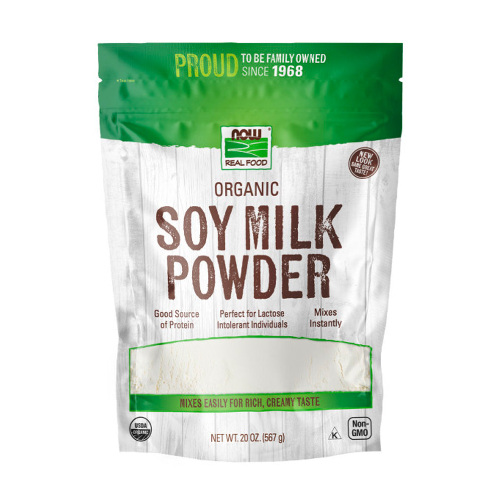NOW Foods, Organic Soy Milk Powder, Instant Mix Dairy Alternative, Non-GMO, 20-Ounce (567g) - Bloom Concept