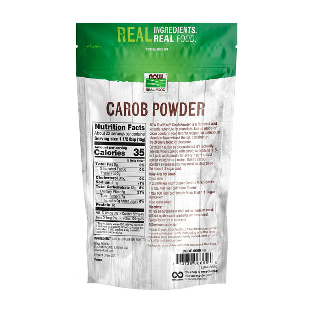 NOW Foods, Carob Powder, Dry Roasted, Additive-Free, Nutritious Substitute for Chocolate, 12-Ounce (340g) - Bloom Concept