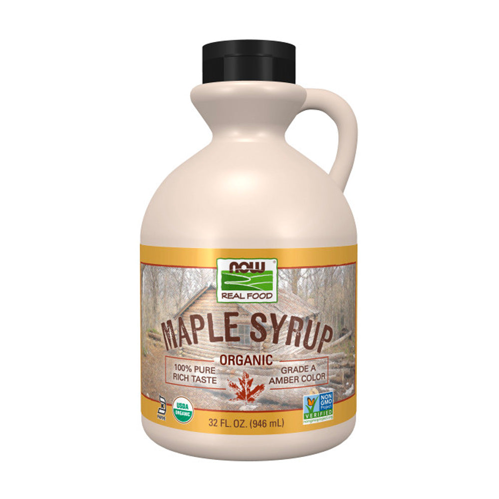 NOW Foods, Certified Organic Maple Syrup, Grade A Amber Color, 100% Pure, Light Delicate Flavor, Certified Non-GMO, 32-Ounce (946ml) Natural Foods NOW Foods USA