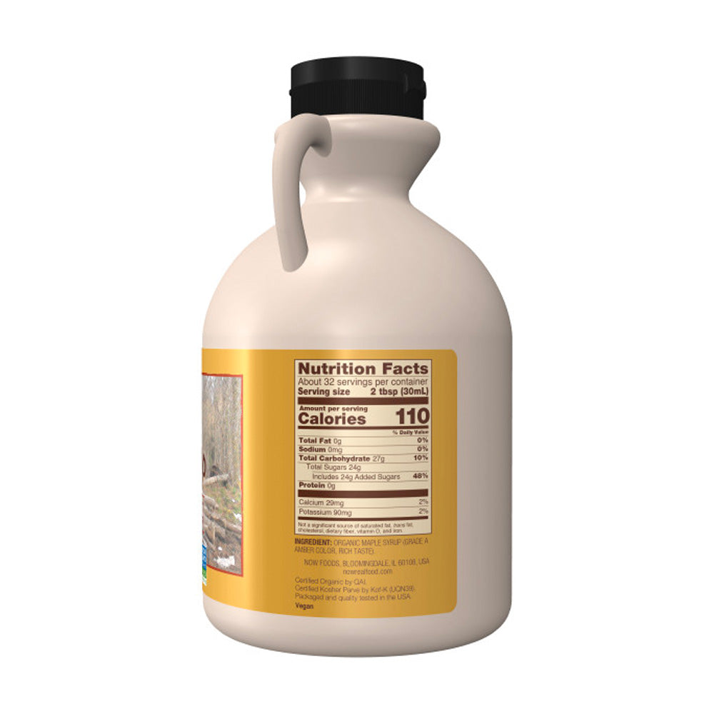 NOW Foods, Certified Organic Maple Syrup, Grade A Amber Color, 100% Pure, Light Delicate Flavor, Certified Non-GMO, 32-Ounce (946ml) Natural Foods NOW Foods USA