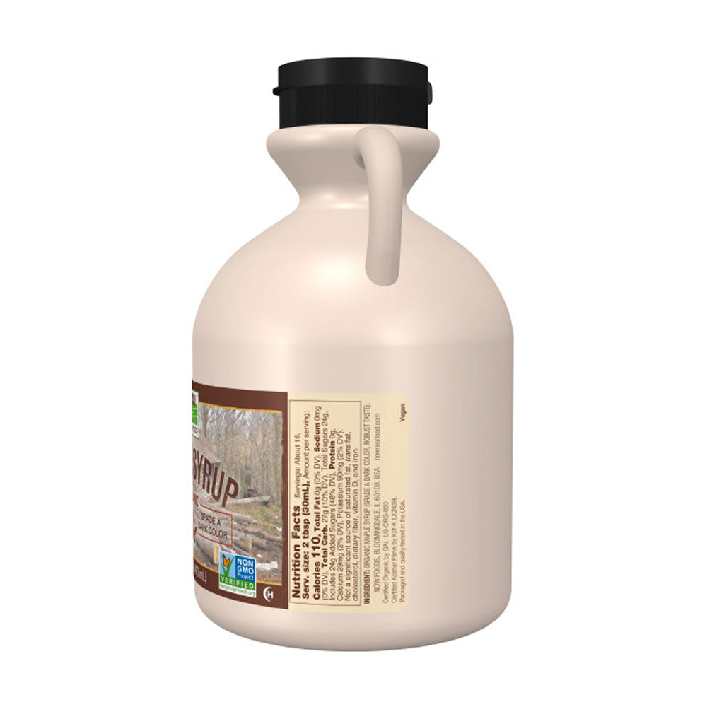 NOW Foods, Certified Organic Maple Syrup, Grade A Dark Color, Certified Non-GMO, Pure, Robust Taste, 16-Ounce (473ml) - Bloom Concept