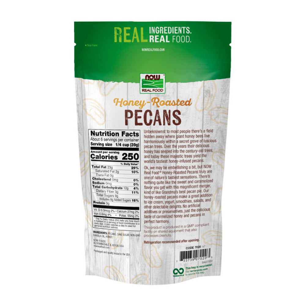 (50% OFF) NOW Foods, Honey-Roasted Pecans, Sweet and Crunchy Pecans Fused with Caramelized Honey, 8-Ounce (227 g)--Best by 11/23 - Bloom Concept