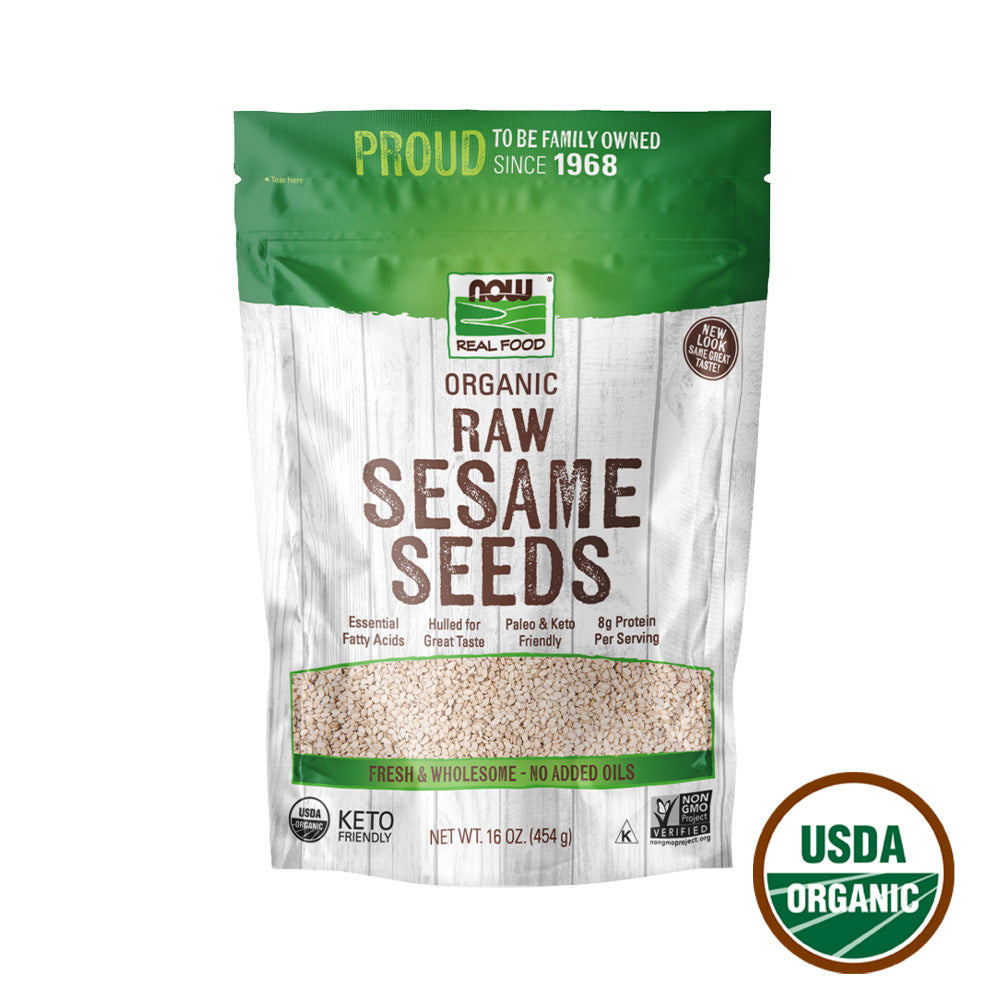 NOW Foods, Certified Organic Sesame Seeds, Source of Protein, Iron and Fatty Acids, Hulled for Great Taste, Certified Non-GMO, 16-Ounce (454 g) Natural Foods NOW Foods USA