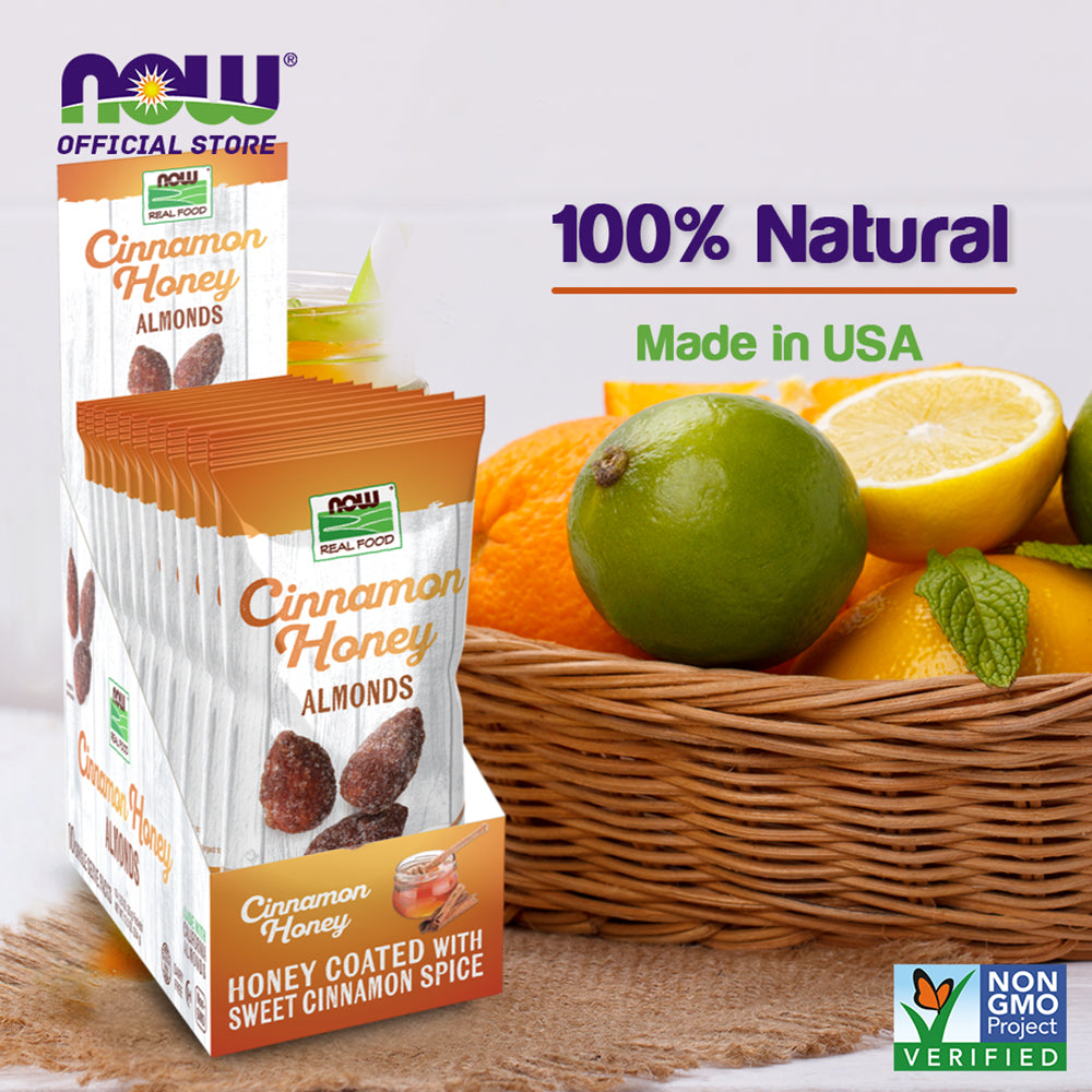 NOW Foods, Cinnamon Honey Coated Almonds, Crafted in Small Batches, 10 Single Packets Natural Foods NOW Foods USA