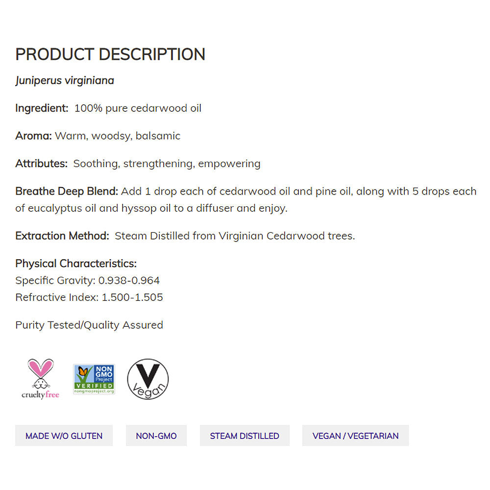 NOW Essential Oils, Cedarwood Oil, Strengthening Aromatherapy Scent, Steam Distilled, 100% Pure, 1-Ounce (30 ml) Essential oils NOW Foods USA