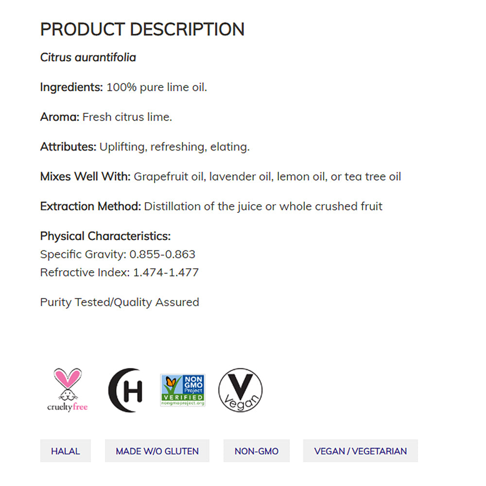 NOW FOODS Essential Oils, Lime Oil, Citrus Aromatherapy Scent, Cold Pressed, 100% Pure, Vegan, Child Resistant Cap, 1-Ounce (30 ml) Essential oils NOW Foods USA