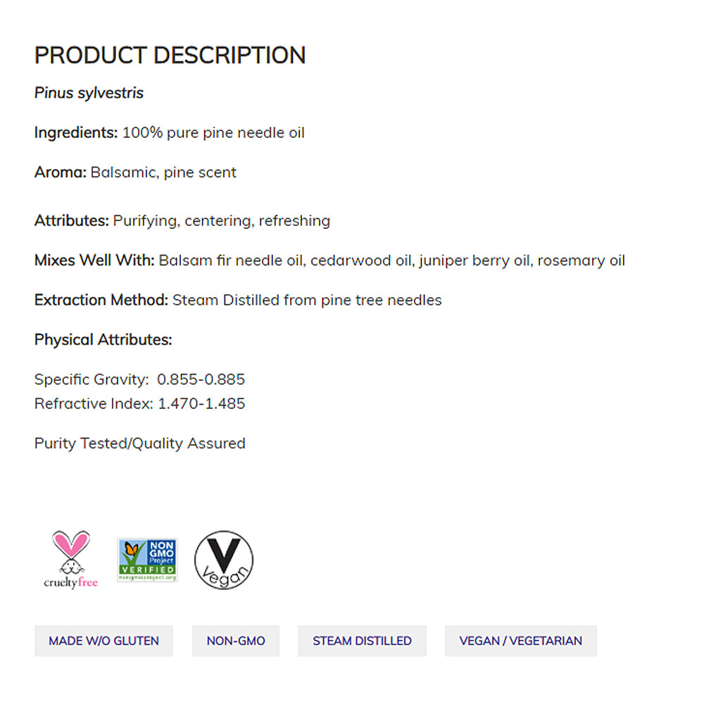 NOW Essential Oils, Pine Needle Oil, Purifying Aromatherapy Scent, Steam Distilled, 100% Pure, Vegan, Child Resistant Cap, 1-Ounce (30ml) Essential oils NOW Foods USA