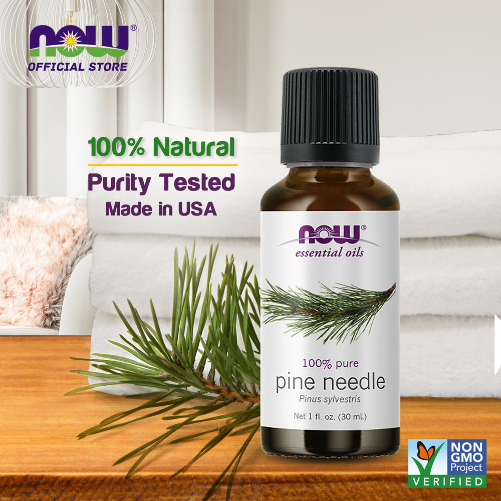 NOW Essential Oils, Pine Needle Oil, Purifying Aromatherapy Scent, Steam Distilled, 100% Pure, Vegan, Child Resistant Cap, 1-Ounce (30ml) - Bloom Concept