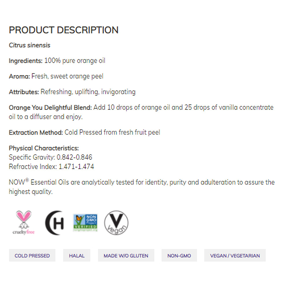 NOW FOODS Essential Oils, Tangerine Oil, Cheerful Aromatherapy Scent, Cold Pressed, 100% Pure, Vegan, Child Resistant Cap, 1-Ounce (30 ml) - Bloom Concept