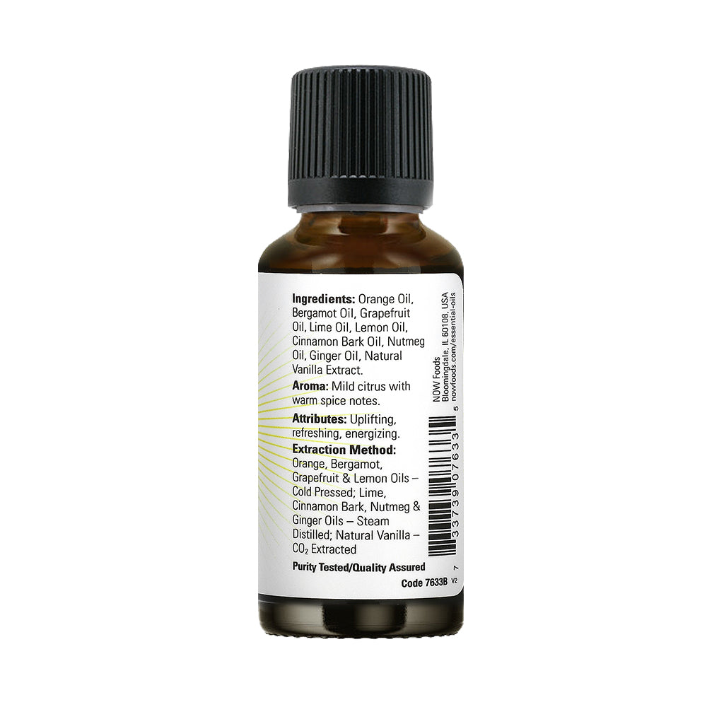 NOW Essential Oils, Smiles for Miles Aromatherapy Blend, Refreshing Aromatherapy Scent, Blend of Pure Essential Oils, Vegan, Child Resistant Cap, 1-Ounce (30ml) Essential oils NOW Foods USA