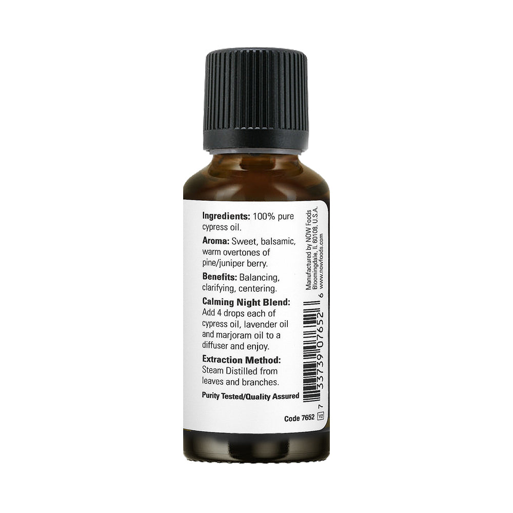 NOW Essential Oils, Cypress Oil, Balancing Aromatherapy Scent, Steam Distilled, 100% Pure, Vegan, Child Resistant Cap, 1-Ounce (30ml) Essential oils NOW Foods USA