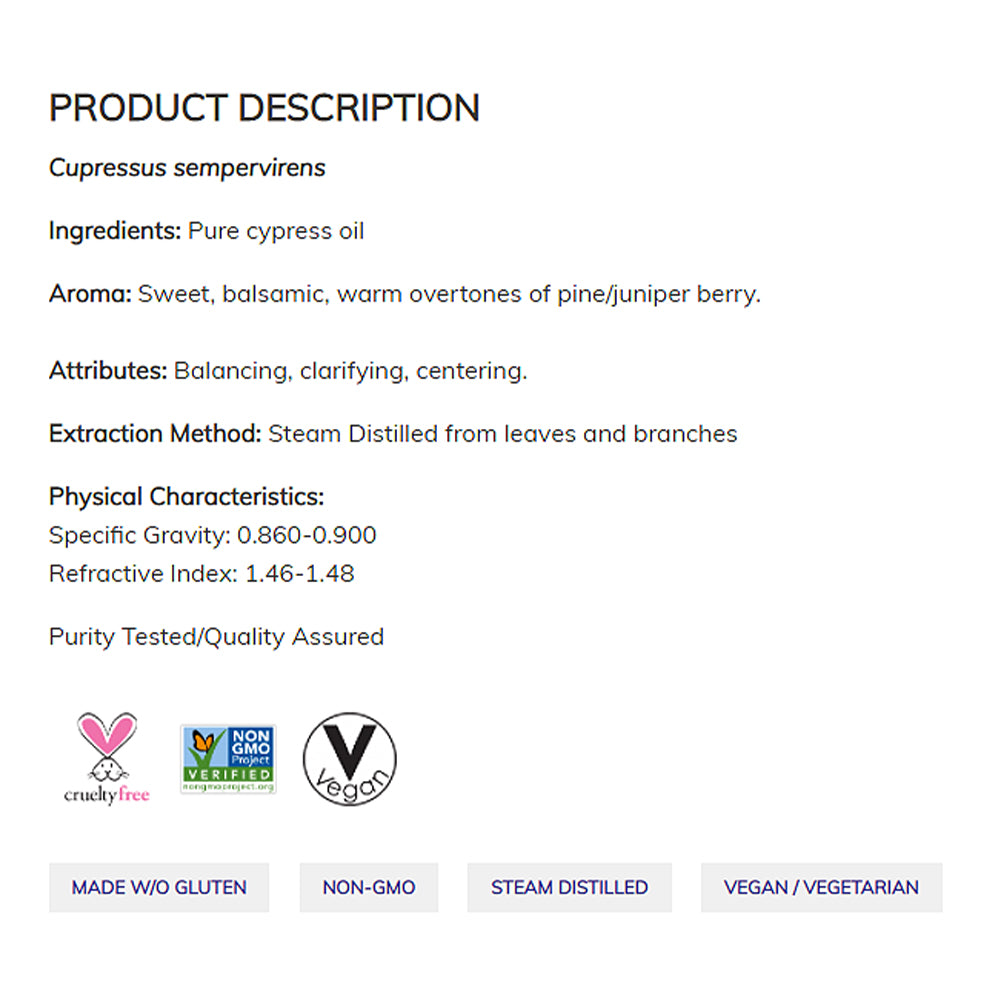 NOW Essential Oils, Cypress Oil, Balancing Aromatherapy Scent, Steam Distilled, 100% Pure, Vegan, Child Resistant Cap, 1-Ounce (30ml) Essential oils NOW Foods USA