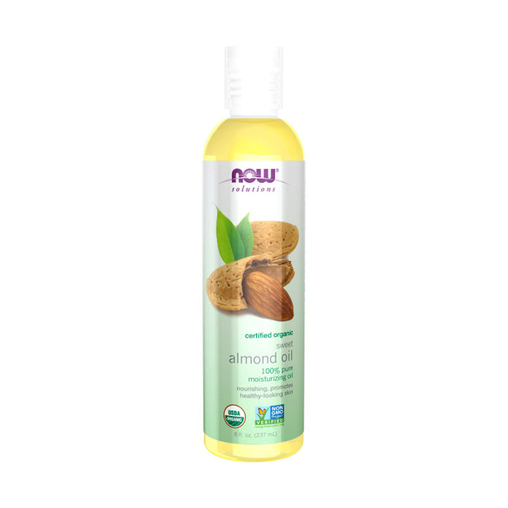 NOW Solutions, Organic Sweet Almond Oil, 100% Pure Moisturizing Oil, Promotes Healthy-Looking Skin, Unscented Oil, 8-Ounce (237ml) Personal Care NOW Foods USA