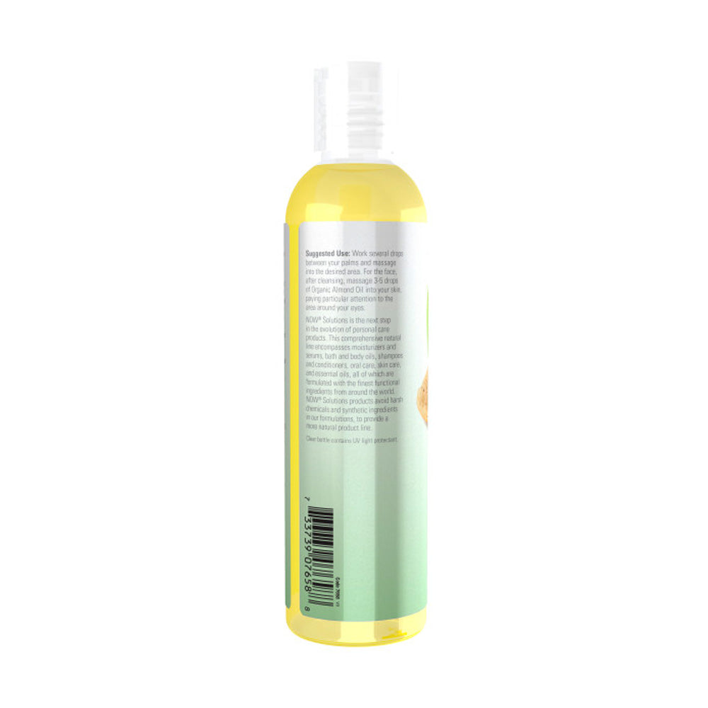 NOW Solutions, Organic Sweet Almond Oil, 100% Pure Moisturizing Oil, Promotes Healthy-Looking Skin, Unscented Oil, 8-Ounce (237ml) - Bloom Concept