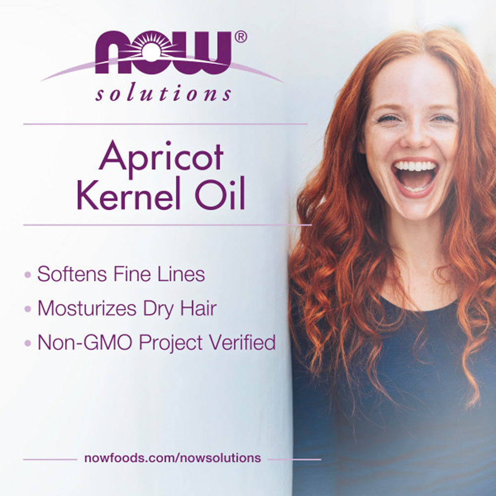 NOW Solutions, Apricot Kernel Oil, Hair Moisturizer, Rejuvenating Skin Oil, Softens Fine Lines, 4-Ounce (118ml) - Bloom Concept