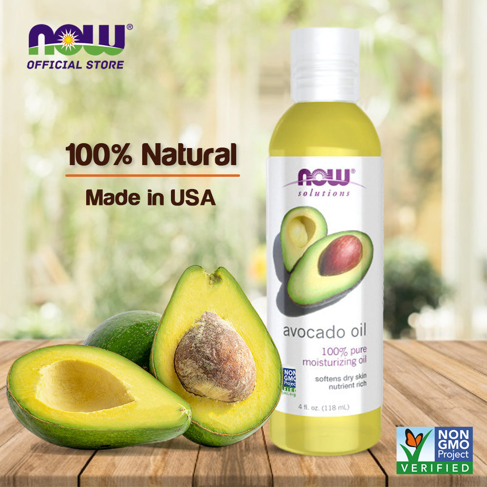 NOW Solutions, Avocado Oil, 100% Pure Moisturizing Oil, Nutrient Rich and Hydrating, 4-Ounce (118ml) Personal Care NOW Foods USA