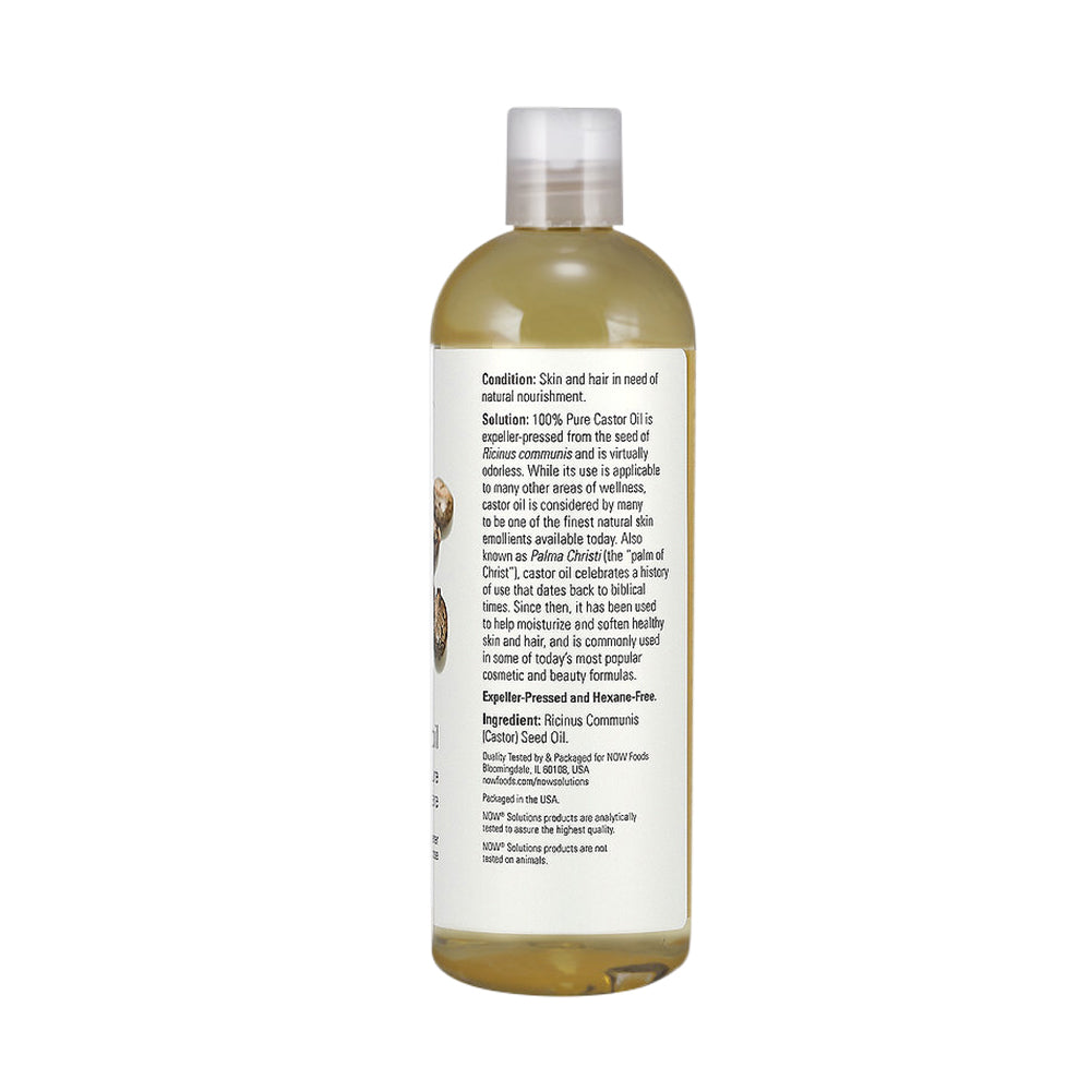 NOW Solutions, Castor Oil, 100% Pure Versatile Skin Care, Multi-Purpose Skin Softener, 16-Ounce (473ml) - Bloom Concept