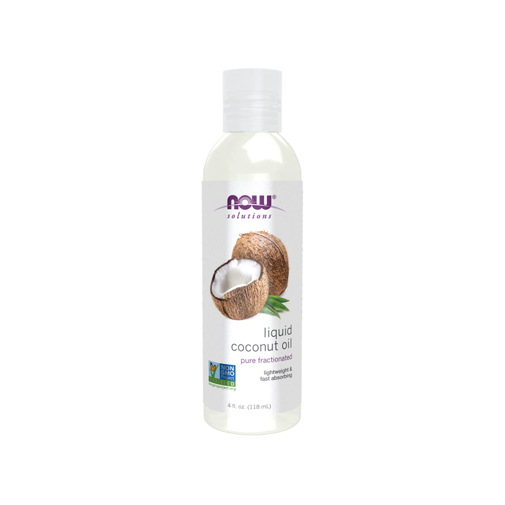 NOW Solutions, Liquid Coconut Oil, Light and Nourishing, Promotes Healthy-Looking Skin and Hair, 4-Ounce (118 ml) Personal Care NOW Foods USA