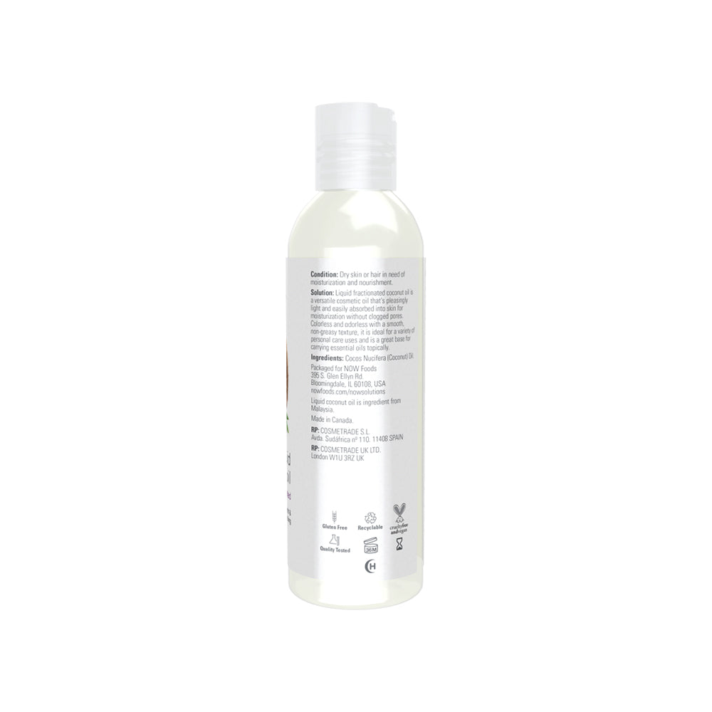 NOW Solutions, Liquid Coconut Oil, Light and Nourishing, Promotes Healthy-Looking Skin and Hair, 4-Ounce (118 ml) Personal Care NOW Foods USA