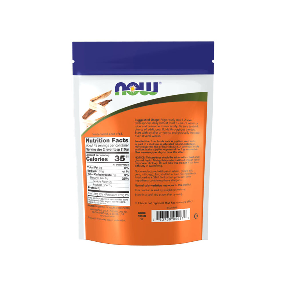 NOW Supplements, Whole Psyllium Husks, Non-GMO Project Verified, Soluble Fiber, 16-Ounce (454 g) Vitamins & Supplements NOW Foods USA