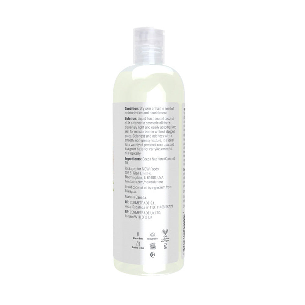 NOW Solutions, Liquid Coconut Oil, Light and Nourishing, Promotes Healthy-Looking Skin and Hair, 16-Ounce (473 ml) Personal Care NOW Foods USA