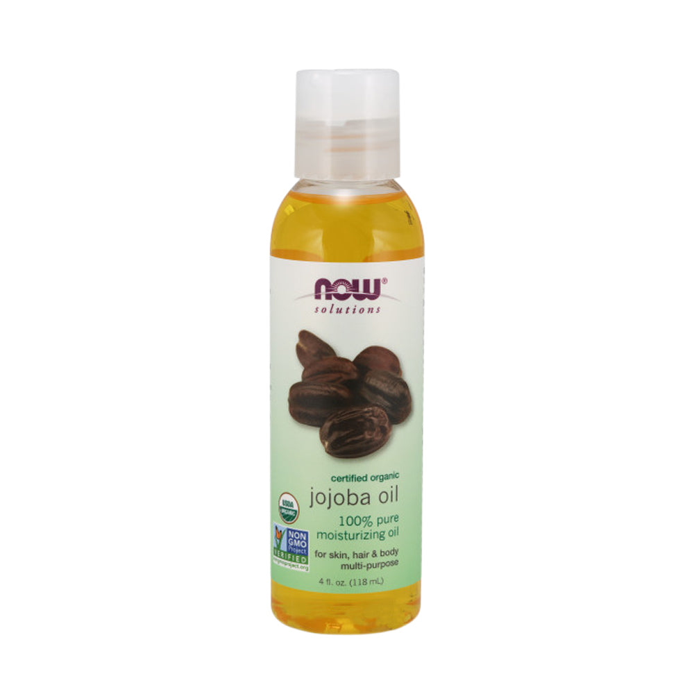NOW Solutions, Organic Jojoba Oil, Moisturizing Multi-Purpose Oil for Face, Hair and Body, 4-Ounce (118ml) - Bloom Concept