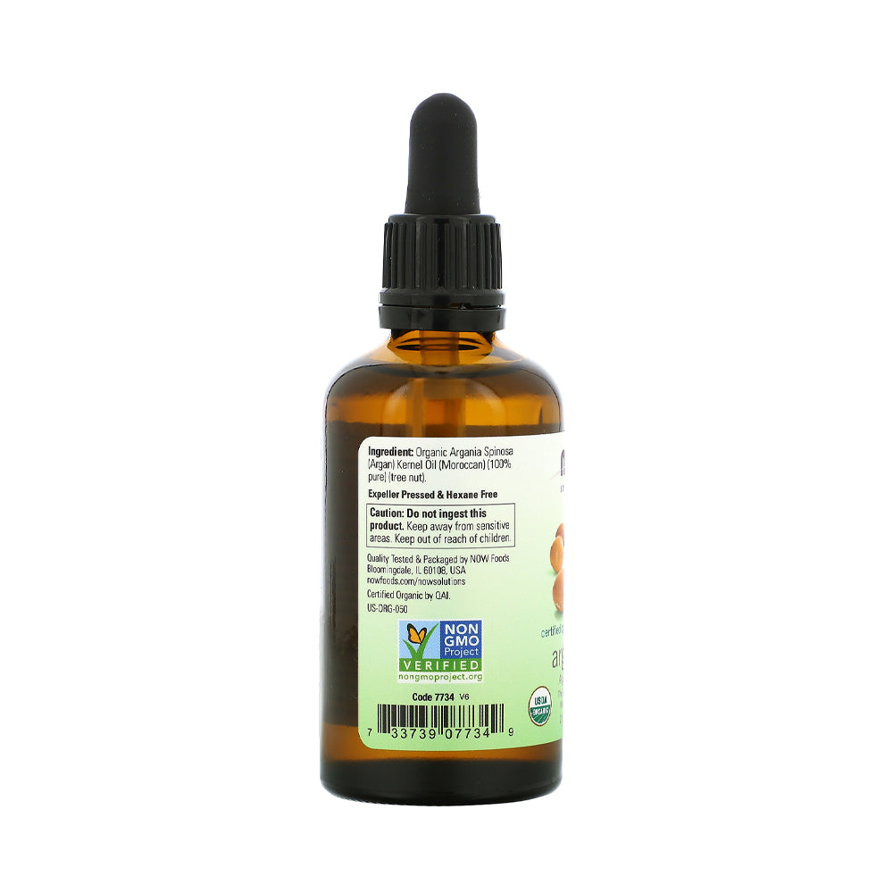 NOW Solutions, Organic Argan Oil, Certified Organic and 100% Pure, "Gold of Morocco" Multi-Purpose Oil, 2-Ounce (59ml) Personal Care NOW Foods USA