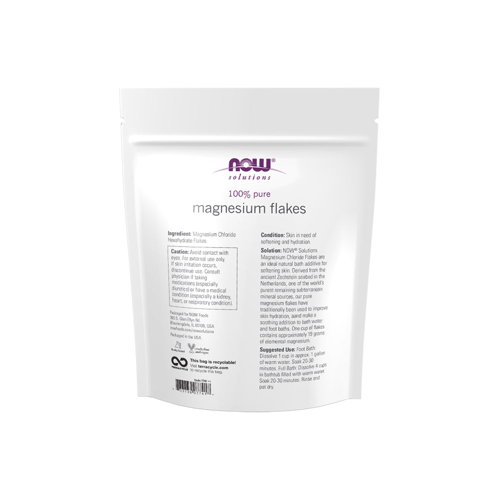 NOW Solutions, Magnesium Flakes, Pure, from the Ancient Zechstein Seabed, Highly Concentrated, 26.5-Ounce (750g) Personal Care NOW Foods USA