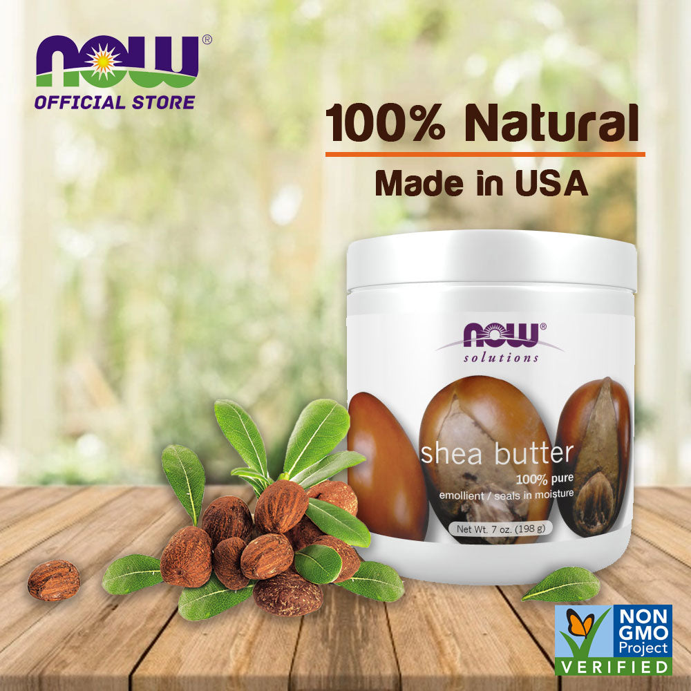 NOW Solutions, Shea Butter, Skin Emollient, Seals in Moisture for Dry Rough Skin, 7-Ounce (207ml) - Bloom Concept