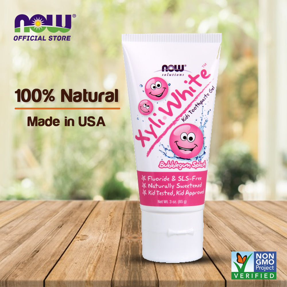 NOW Solutions, Xyliwhite™ Toothpaste Gel for Kids, Bubblegum Splash Flavor, Kid Approved! 3-Ounce, packaging may vary Personal Care NOW Foods USA