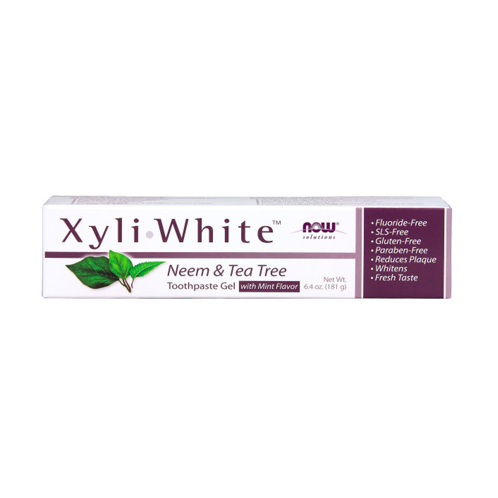 NOW Solutions, Xyliwhite Toothpaste Gel, Neem and Tea Tree, Cleanses and Whitens, Clean and Fresh Taste, 6.4-Ounce (181 g) Personal Care NOW Foods USA