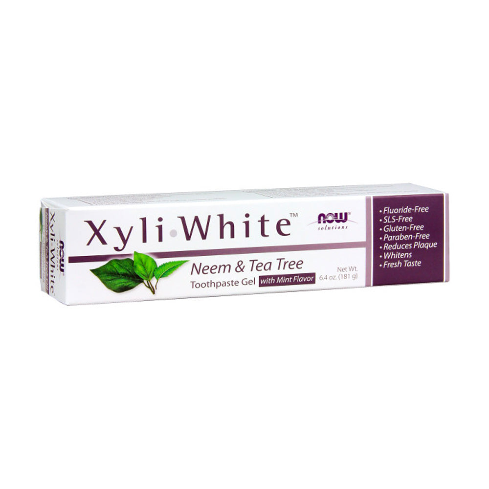 NOW Solutions, Xyliwhite Toothpaste Gel, Neem and Tea Tree, Cleanses and Whitens, Clean and Fresh Taste, 6.4-Ounce (181 g) - Bloom Concept