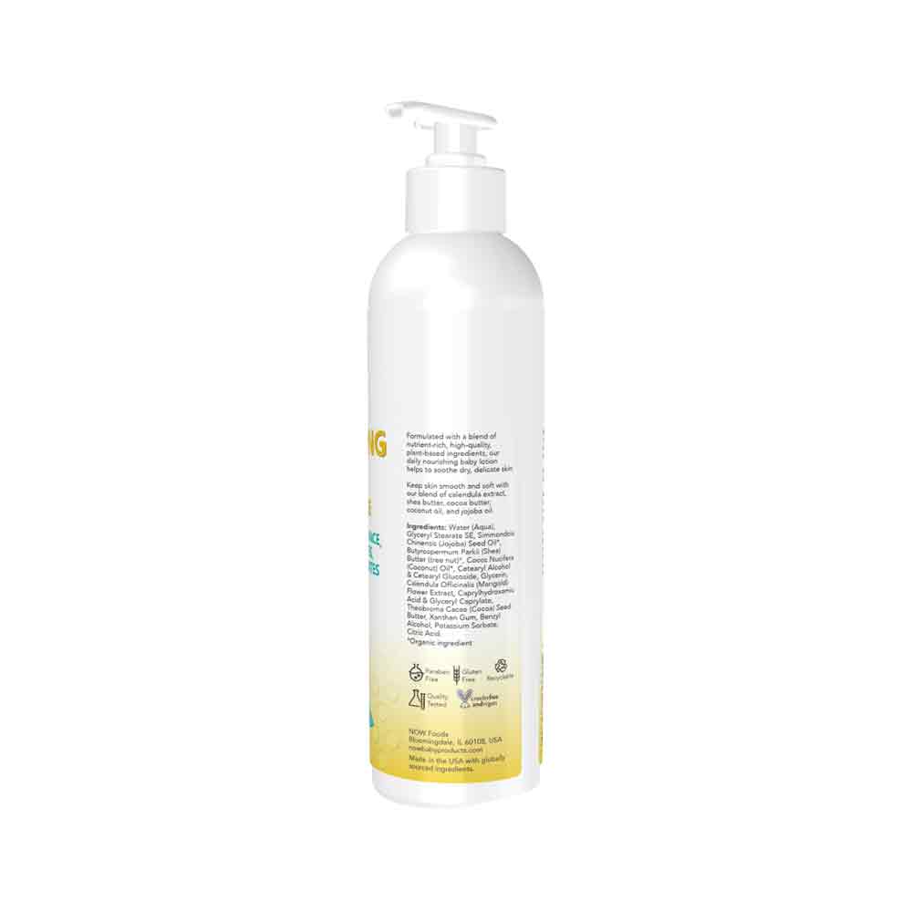 NOW Baby, Nourishing Baby Lotion, Fragrance Free, Paraben Free, 8 Fluid Ounces (237ml) Personal Care NOW Foods USA