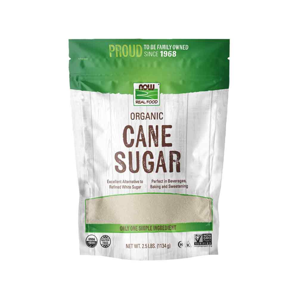 NOW Foods, Certified Organic Cane Sugar, Powder from Pure Evaporated Cane Syrup, Excellent Substitute for Refined White Sugar, Certified Non-GMO, 2.5-Pound. (1134g) Natural Foods NOW Foods USA