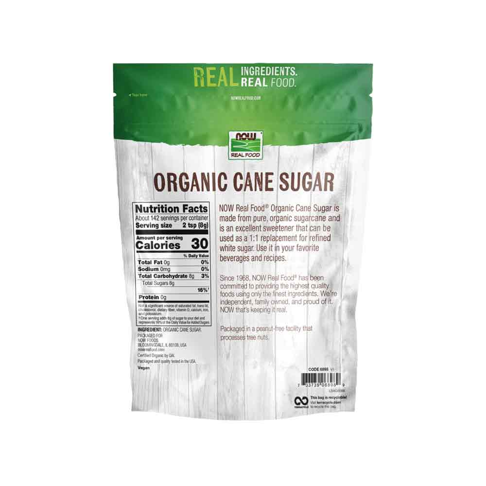 NOW Foods, Certified Organic Cane Sugar, Powder from Pure Evaporated Cane Syrup, Excellent Substitute for Refined White Sugar, Certified Non-GMO, 2.5-Pound. (1134g) Natural Foods NOW Foods USA