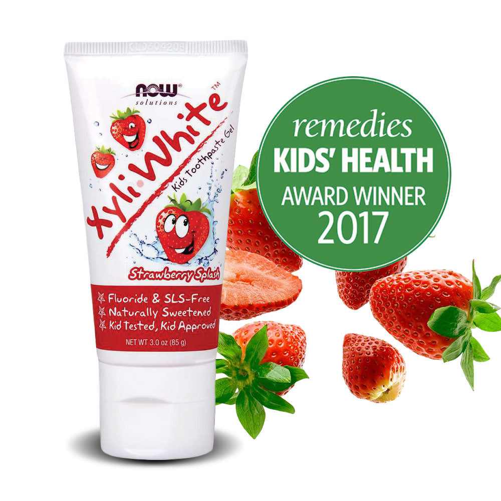 NOW Solutions, Xyliwhite™ Toothpaste Gel for Kids, Strawberry Splash Flavor, Kid Approved! 3-Ounce, packaging may varyy (85 g) Personal Care NOW Foods USA