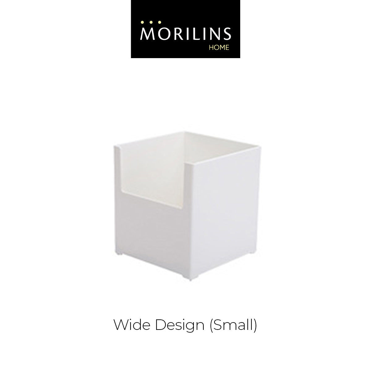[Morilins Home] White Japanese-Style Modular Stackable Storage Box with Label Holder - Clean & Tidy Look with Easy Access for Sundries, Snacks, Kitchenware & Cosmetics - Bloom Concept