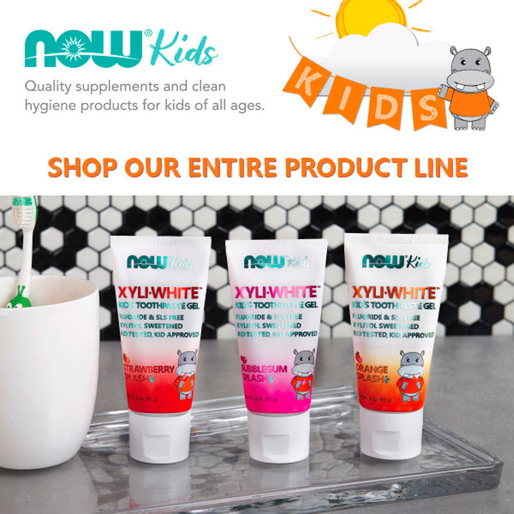NOW Solutions, Xyliwhite™ Toothpaste Gel for Kids, Bubblegum Splash Flavor, Kid Approved! 3-Ounce, packaging may vary Personal Care NOW Foods USA