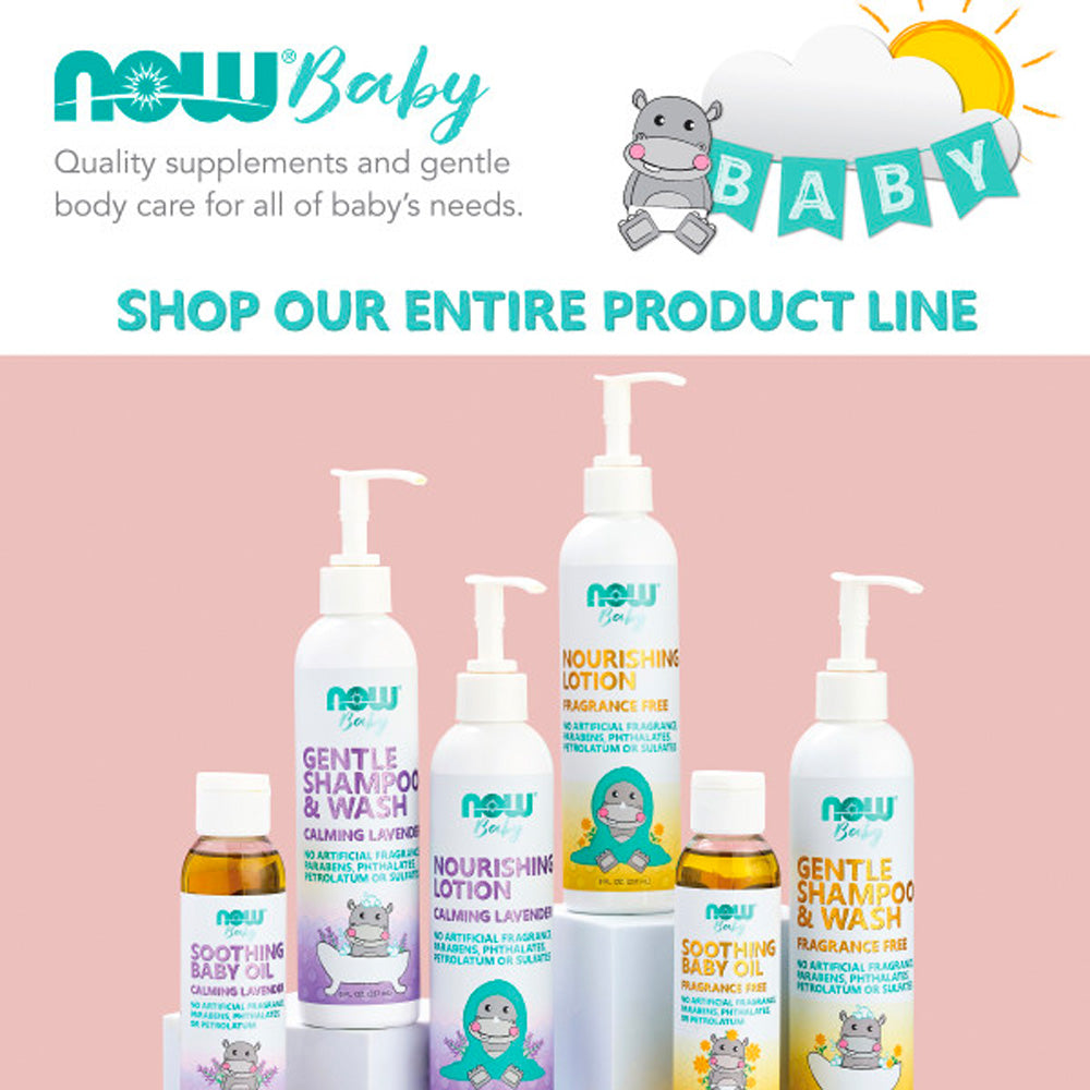 NOW Baby, Nourishing Baby Lotion, Fragrance Free, Paraben Free, 8 Fluid Ounces (237ml) Personal Care NOW Foods USA