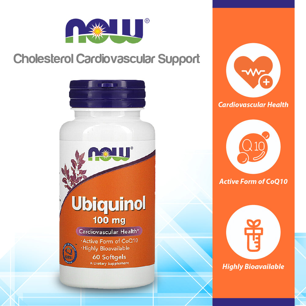 NOW Supplements, Ubiquinol 100 mg, High Bioavailability (the Active Form of CoQ10), 60 Softgels Vitamins & Supplements NOW Foods USA