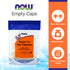 NOW Supplements, Empty Vegetarian Capsules, Single "0", Filled by Weight, Non-GMO Project Verified, 300 Veg Capsules Vitamins & Supplements NOW Foods USA