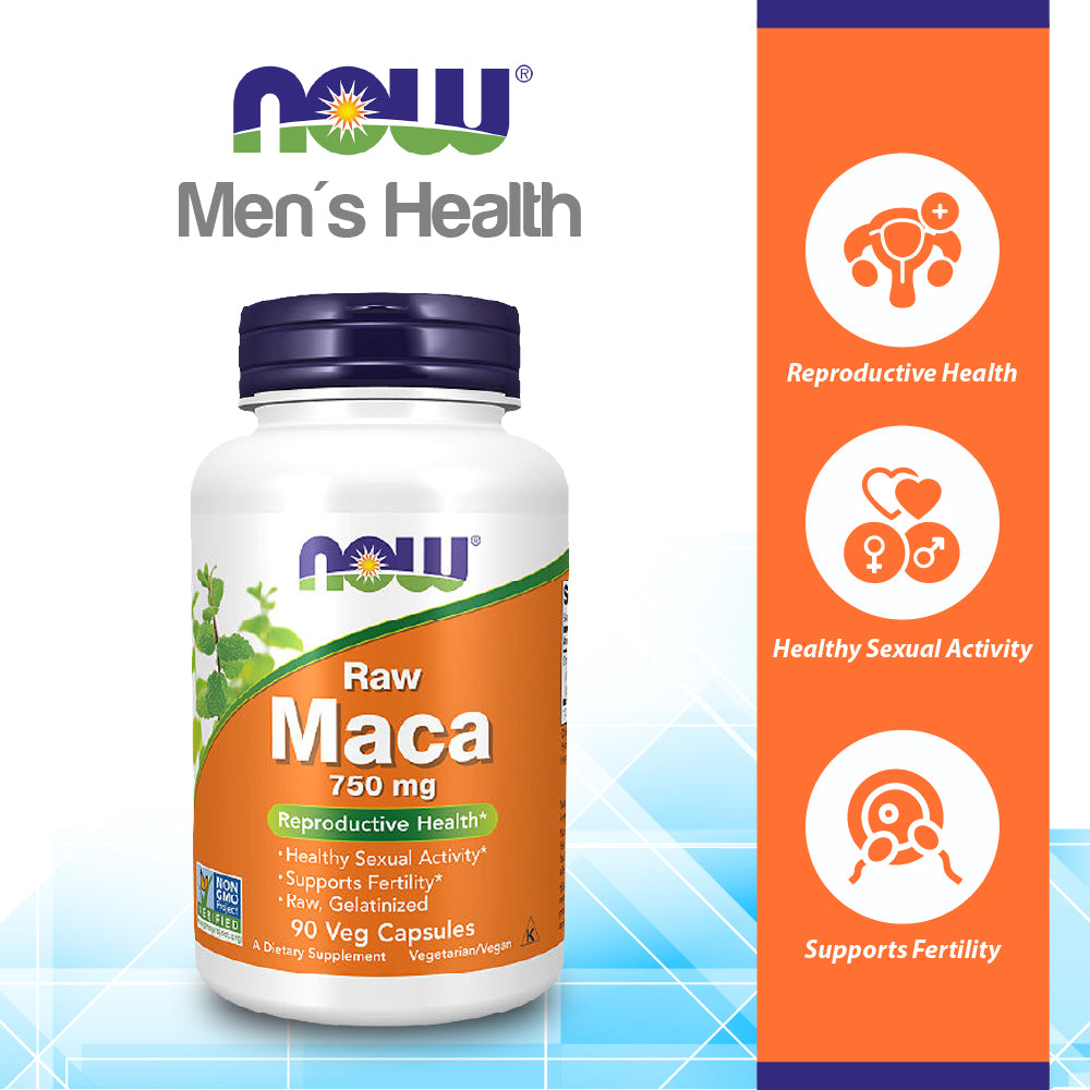 NOW Supplements, Maca (Lepidium meyenii) 750 mg Raw, Reproductive Health*, 90 Veg Capsules Vitamins & Supplements NOW Foods USA